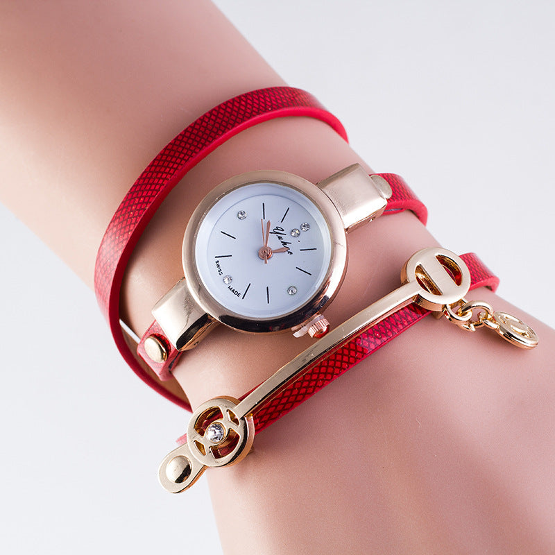 Casual Three-Winding Bracelet Watch