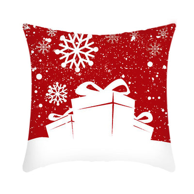 2021 Merry Christmas Cushion Cover 45Cm Elk Santa Claus Short Plush Sofa Pillow Cover Home Decor Pillowcase Christmas Decoration