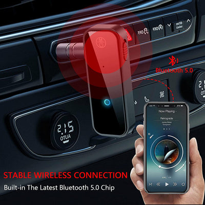 Ricevitore Bluetooth Auto Trasmettitore Bluetooth per Auto Aux Bluetooth,Bluetooth 5.0 Stereo Casa 3.5Mm Low Latency per TV Altoparlanti Cuffie PC Auto Stereo Casa, Cuffie Cablate