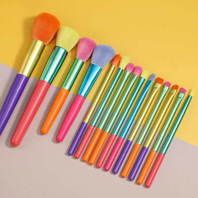 Makeup Brush Set 15Pcs Multicolor Colourful Makeup Brushes