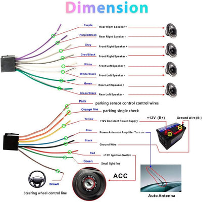 2 Din Autoradio Con Vivavoce Bluetooth 7 Pollici Stereo Auto Bluetooth Con Schermo Con Collegamento a Specchio/Fm/Aux/Con Controllo Al Volante + 12 Luci Telecamera Di Backup