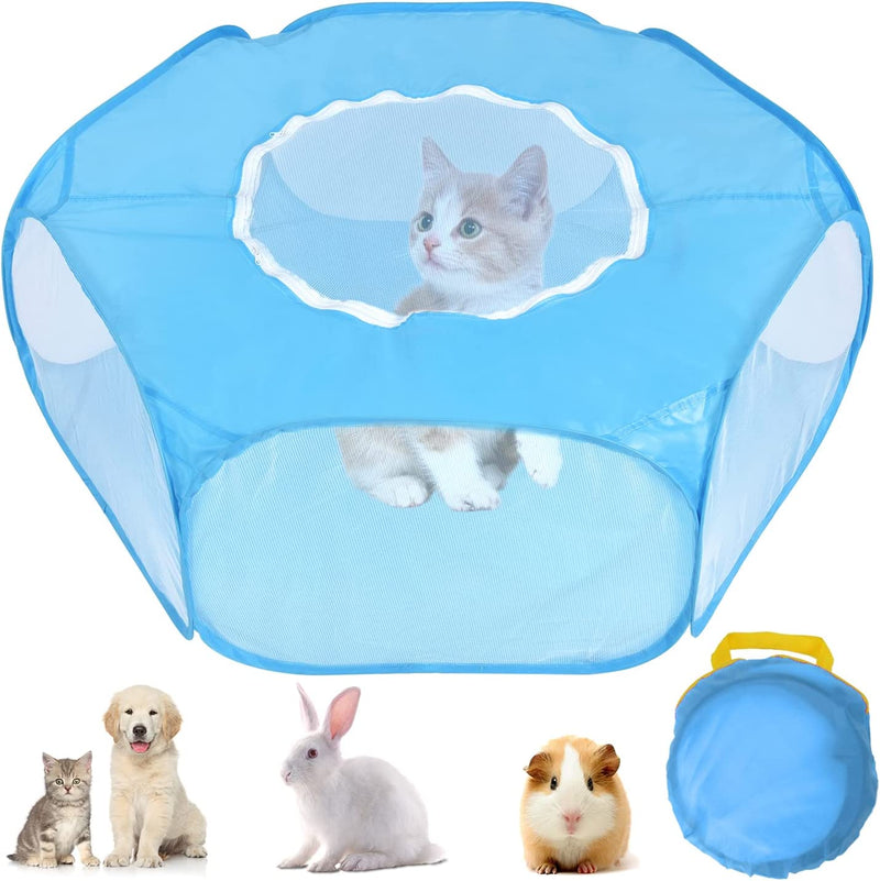 Box per Animali Domestici Pieghevole, Rete per Piccoli Animali Traspirante Portatile Pop-Up per Interni/Esterni Tenda Da Gioco Gabbia per Penna Con Borsa per Trasporto per Animali