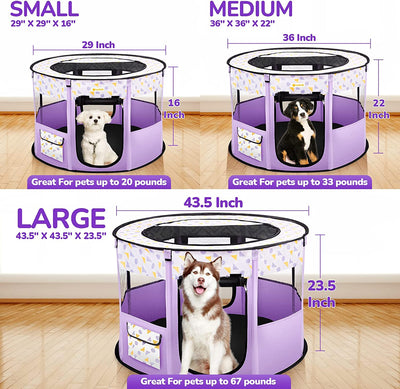 Pieghevole Box per Cani Recinto Animali Domestici Cagnolini Portatile Gabbia per Cuccioli Gatto Coniglio, Ideale per Uso Interno Esterno Da Viaggio Con Custodia per Il Trasporto Gratuita