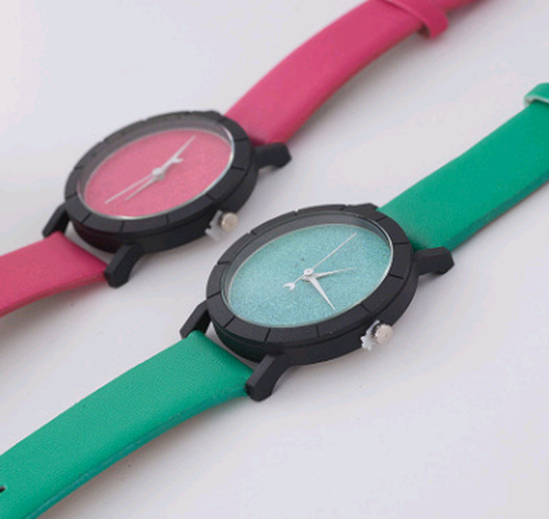 Stylish and Simple Starry Belt Watch, Female Frosted Quartz Watch Student Couple Watch Pair