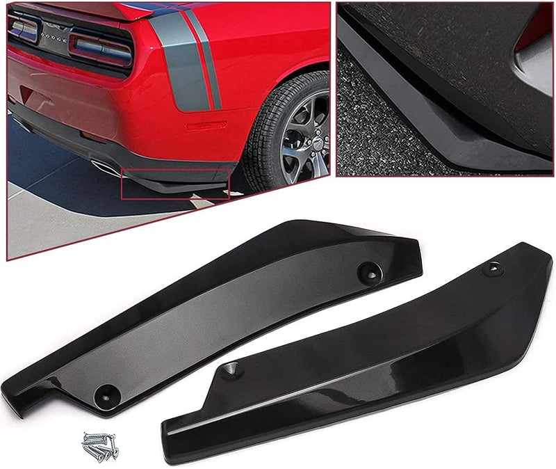 Diffusore per Paraurti Posteriore per Auto, Protezione per Canard Splitter per Gonna Parafango Laterale Auto Universale, Spoiler per Angolo Di Avvolgimento Con 6 Bulloni, 1 Paio (Nero)