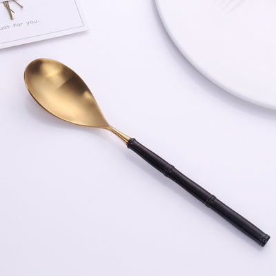 Western Tableware with Bamboo Blue Handle and Gold Head