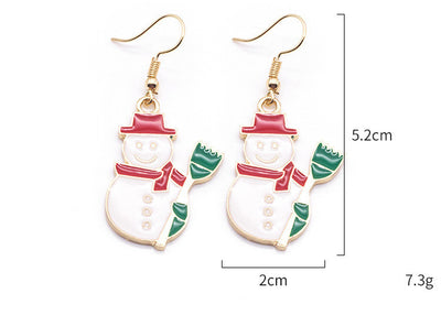 Christmas Cartoon Dripping Oil Color Earrings