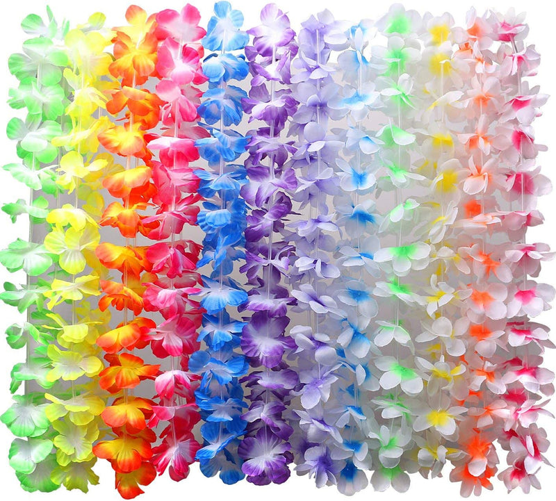 36Pcs Ghirlanda Hawaiana Collana Tropicale Ghirlande Hawaii Hula Multicolori Fiori Ghirlande