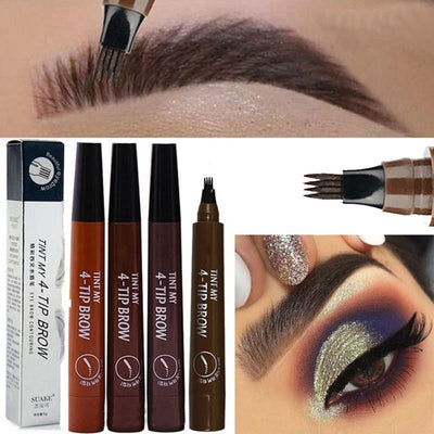 Four-Prong Bifurcated Liquid Eyebrow Pencil