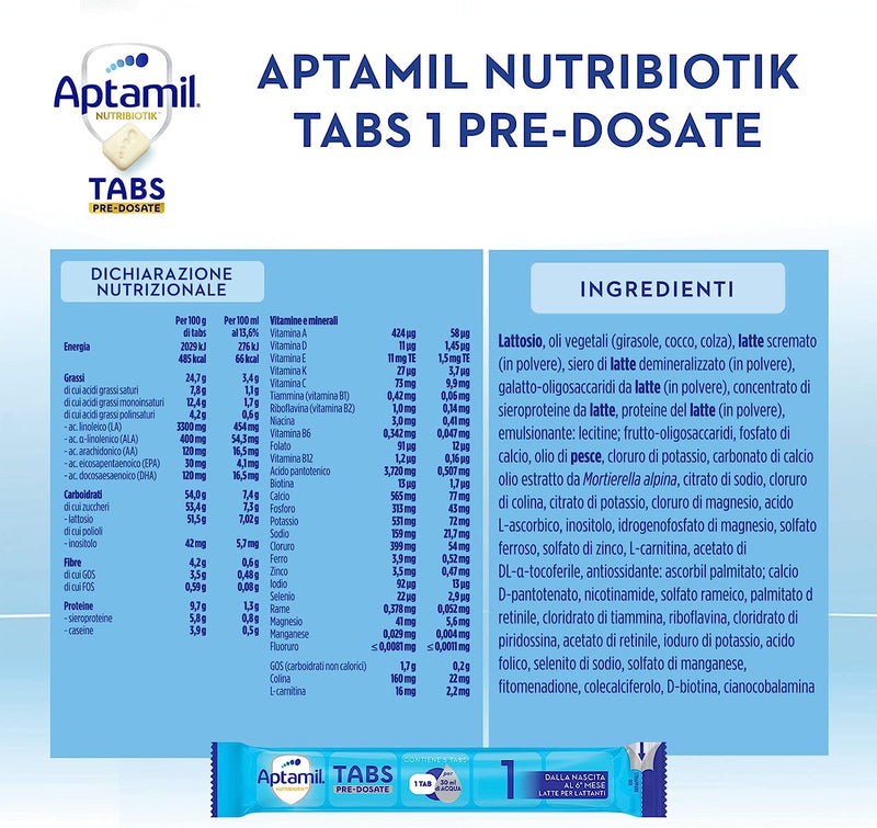 Nutribiotik Latte Di Proseguimento in Tabs Pre-Dosate Dai 6 Ai 12 Mesi, Confezione Da 21 Bustine (105 Tabs Pre-Dosate)