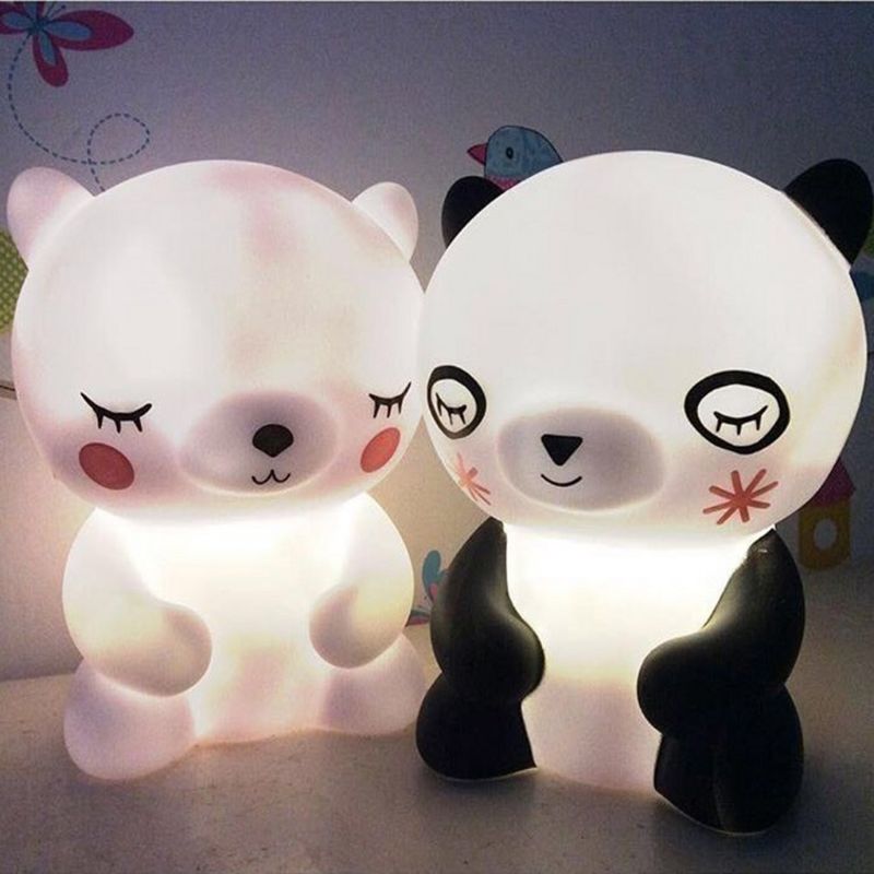 Cute black and white panda night light