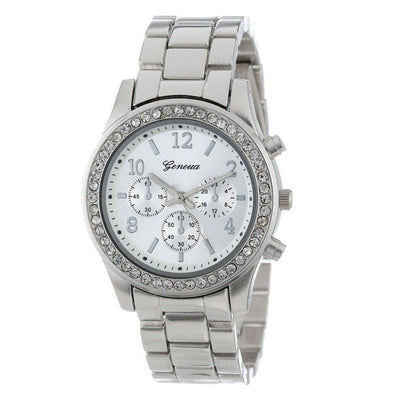 Diamond Bracelet Watch Stainless Steel Belt Watch Geneva Alloy Watch