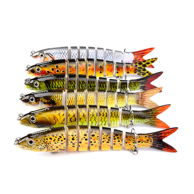 Pike Fishing Lures Artificial Multi Jointed Sections Hard Bait Trolling Pike Carp Fishing Tools