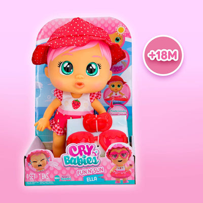 CRY BABIES Fun N' Sun Ella | Bambola Interattiva Che Piange Lacrime Vere Ed É Progettata per Giocare Dentro E Fuori Dall'Acqua | Gioco Regalo per Bambini +18 Mesi