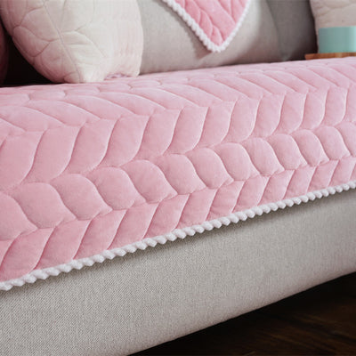 Thicken Plush Quilted Sofa Towel Universal Sectional Sofa Cover Anti-Slip Couch Covers for Sofa Warm Soft Bay Window Mat