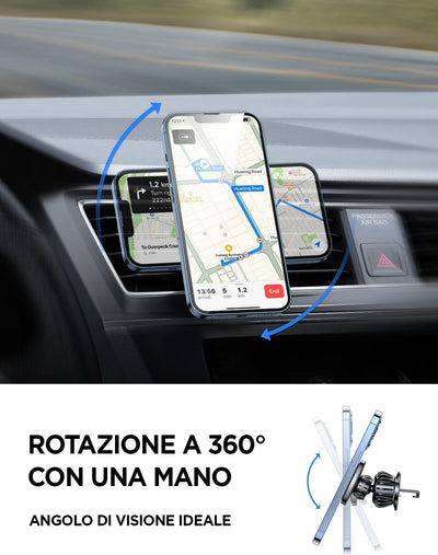 LISEN Porta Cellulare Da Auto 6 Calamita per Cellulare Auto Magnete per Supporto Cellulare Auto Porta Telefono Auto Magnetico Universale Telefono Con Piastra in Metallo Compatibile Con Tutti Gli Phone