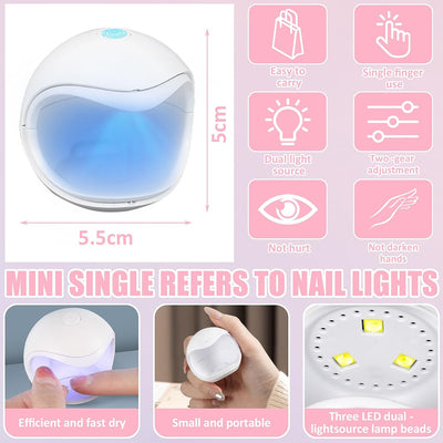 180W Lampada UV LED Unghie,Nuovo Design Della Maniglia Dell'Orecchio Di Gatto,Professionale Fornetto Unghie Semipermanente per Manicure,Con 4 Modalità Timer,Con Mini Lampada UV per Unghie