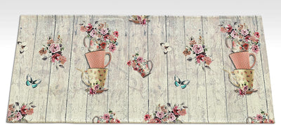 Passatoia Tappeto Cucina Antiscivolo Lavabile in Lavatrice Stampa Digitale SHABBY CHIC 60X140 CM