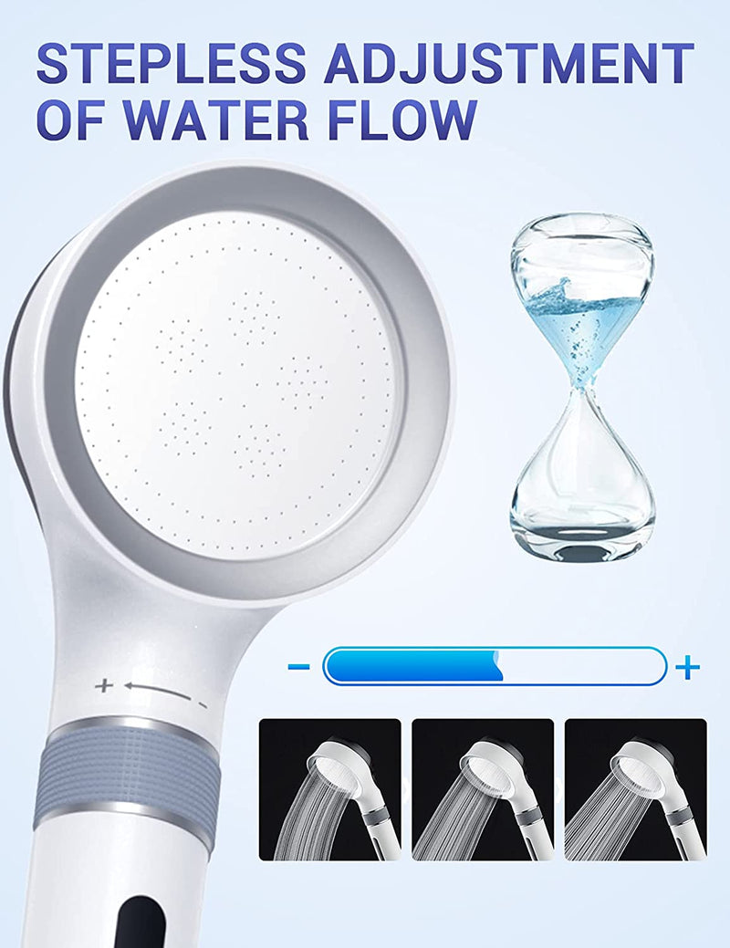 Soffione Doccia,  Doccino per Doccia Anticalcare Alta Pressione Con 2 Filtro in Fibra Di Carbonio, Doccetta per Ammorbidire L&