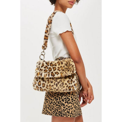 Women'S Winter Hand Warmer Bag Leopard Crossbody Shoulder Bag