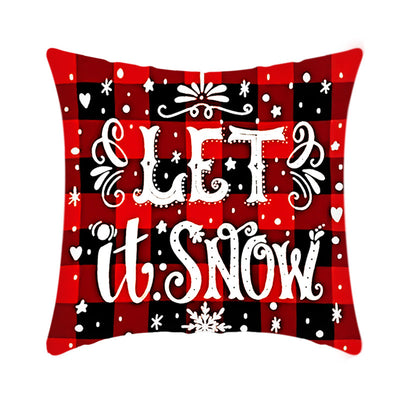 2021 Merry Christmas Cushion Cover 45Cm Elk Santa Claus Short Plush Sofa Pillow Cover Home Decor Pillowcase Christmas Decoration