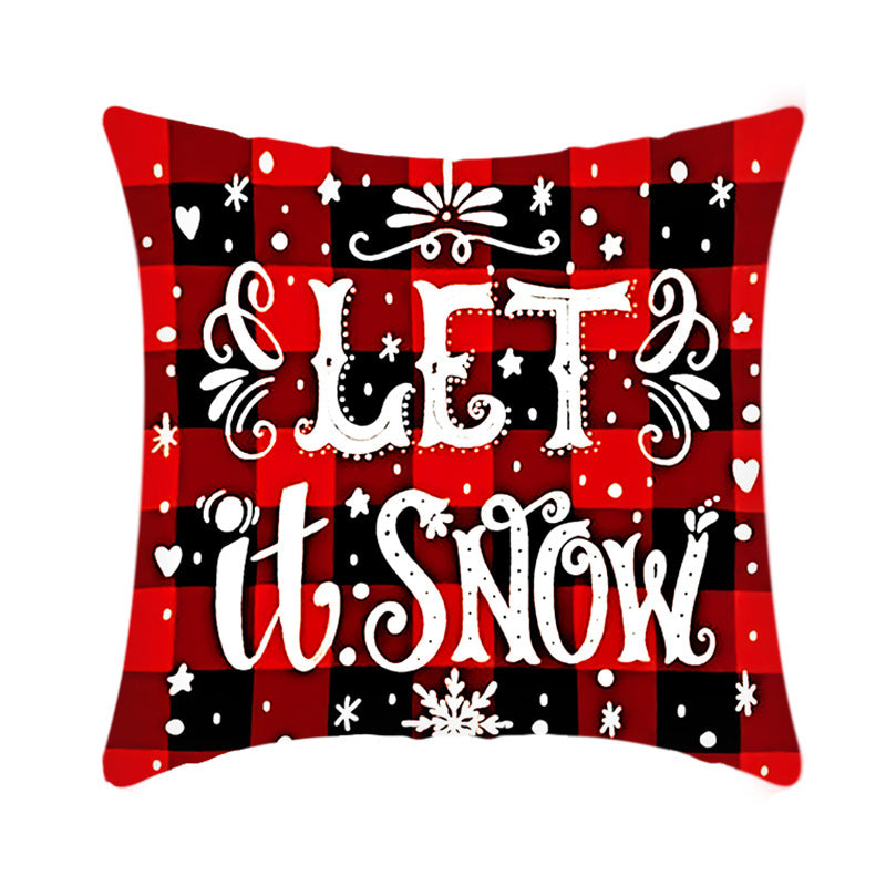 2021 Merry Christmas Cushion Cover 45Cm Elk Santa Claus Short Plush Sofa Pillow Cover Home Decor Pillowcase Christmas Decoration