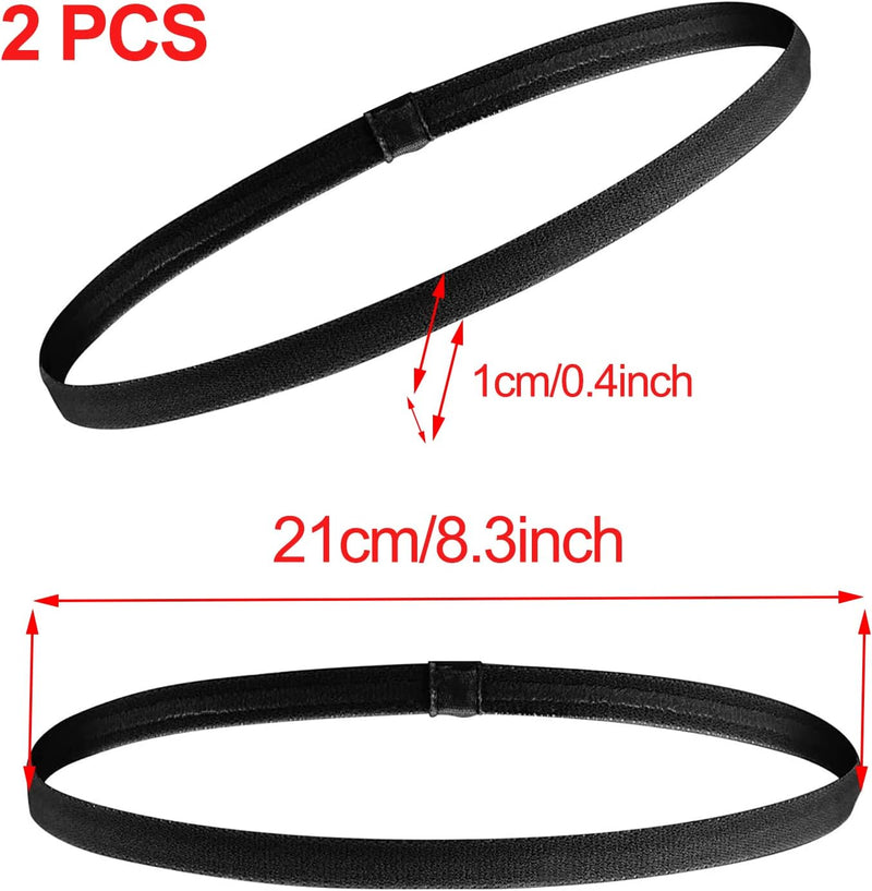 2 Pezzi Fascia per Capelli Uomo,Fascette per Capelli,Elastico Capelli Uomo,Fascia Capelli Sport,Fascia Capelli Calcio,Fascette per Capelli Uomo,Per Sport,Yoga,Fare Jogging,Calcio (Nero)