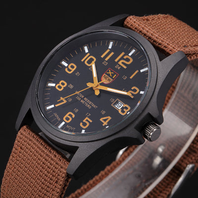 Canvas Strap Calendar Movement Quartz Watch