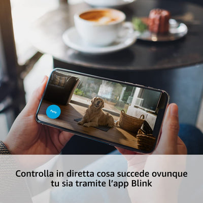 Blink Mini - Videocamera Di Sicurezza Intelligente per Interni, Plug-In, Video HD 1080P, Rilevazione Di Movimento, Audio Bidirezionale, Config. Semplice, Compatibile Con Alexa | 1 Videocamera (Bianco)