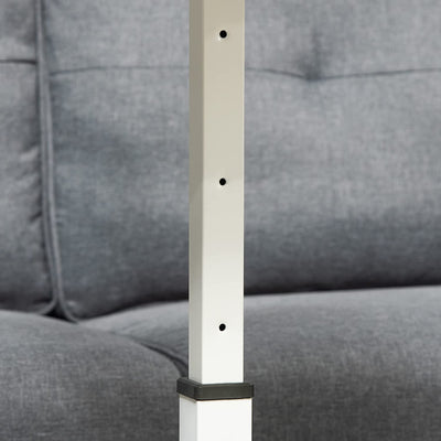 Tavolino Da Divano Laterale Porta PC Con Altezza Regolabile E Ruote, Supporto Computer per Casa E Ufficio, 60X40X52.5-84Cm Metallo E Legno, Bianco