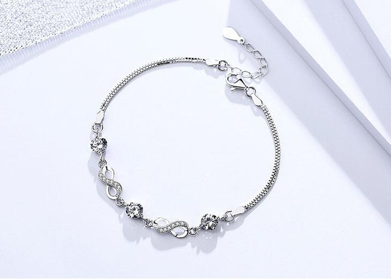 S925 Sterling Silver Bracelet Jewelry Diamond Crystalfashionable Female Jewelry Factory Wholesale Agent Silver