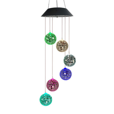 Solar Wind Chimes Light Rice Pellet Ball Hummingbird Color Changing Light String LED