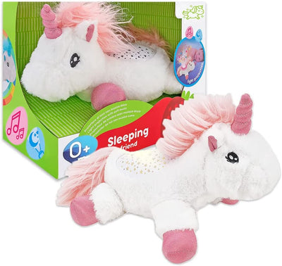 Peluche Unicorno Musicale Neonati Bambini Peluche Calmante Unicorno Peluche Nanna Unicorno Luci E Suoni Rumori Bianchi Giocattoli Unicorno Proiettore Regalo Neonati Battesimo Compleanno - ROSA