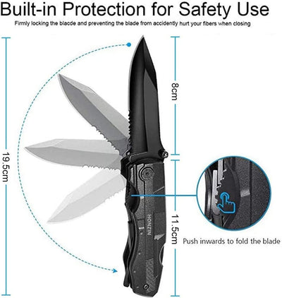 Coltello Multiuso,Utensile Multiuso in Acciaio Inossidabile Adatto per Il Campeggio, Escursioni E All'Aperto