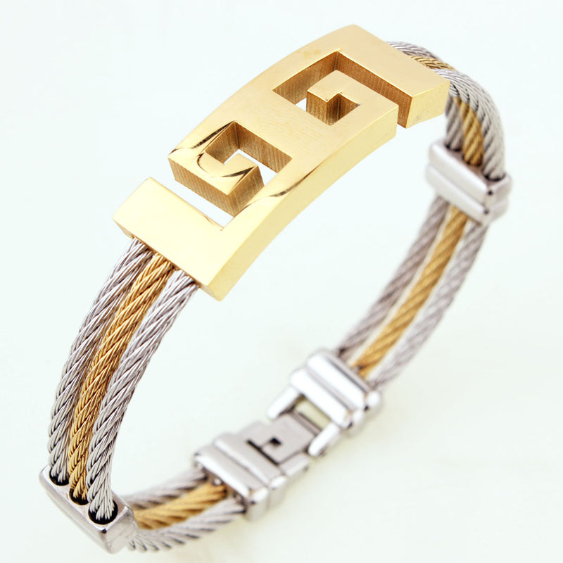 Three-Ring Wire Braided Hemp Rope Bracelet