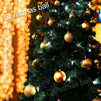 24Pcs Christmas Glitter Ball Ornaments Xmas Tree Ball Hanging Party Decor US Random Color