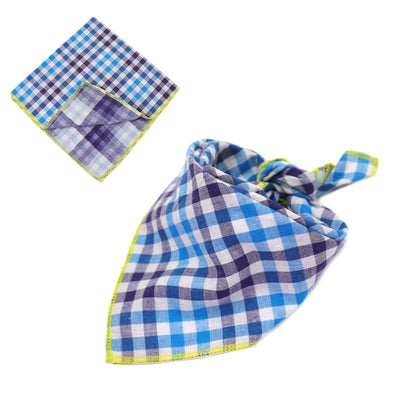 Plaid Double Sided Cotton Pet Scarf