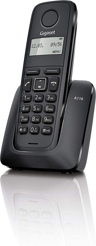 A116 Telefono Cordless Semplice Con La Qualità Made in Germany – Funzione Eco – Nero [Italia]