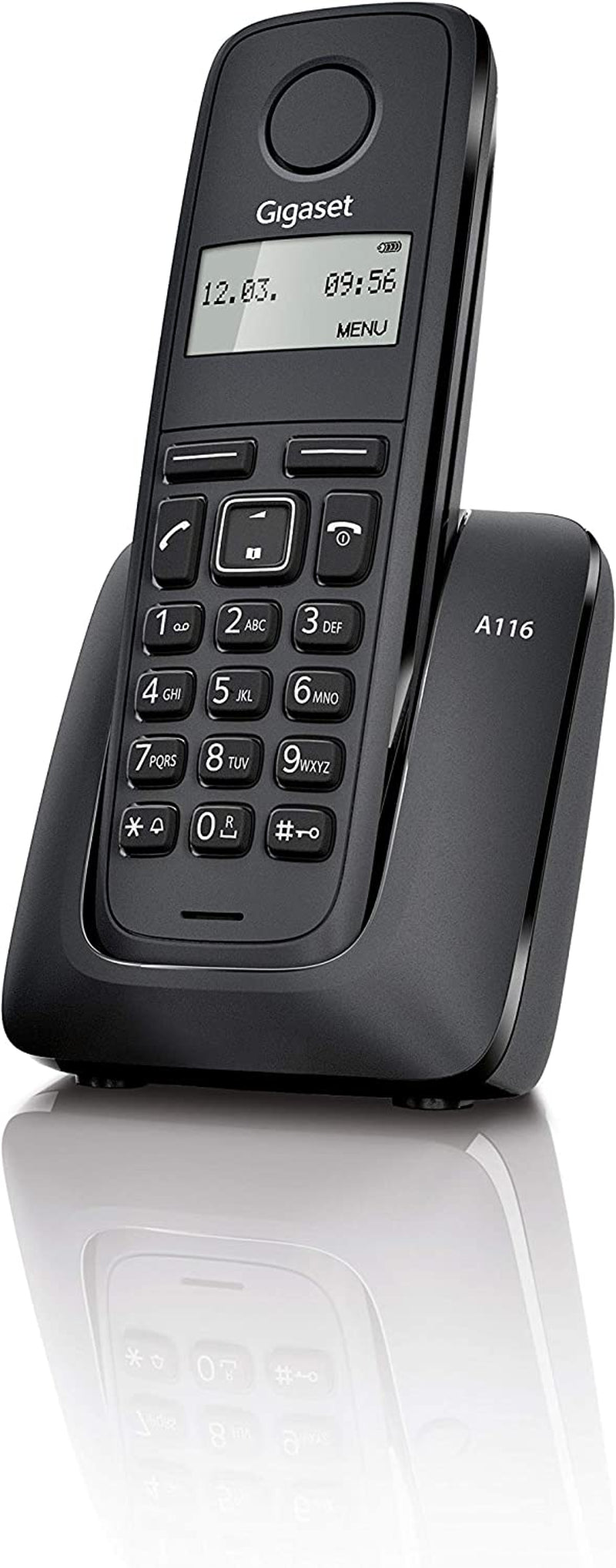 A116 Telefono Cordless Semplice Con La Qualità Made in Germany – Funzione Eco – Nero [Italia]
