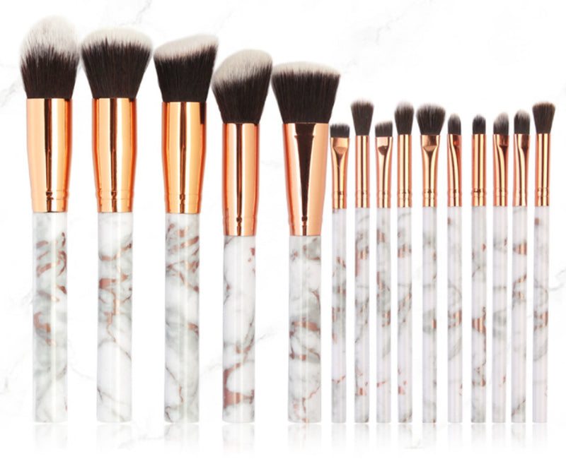 Set of 15 Marbling Makeup Brushes