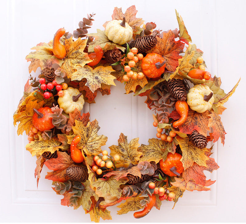 Halloween Thanksgiving Autumn Frost Leaf Pumpkin Simulation Garland Props Home Decor