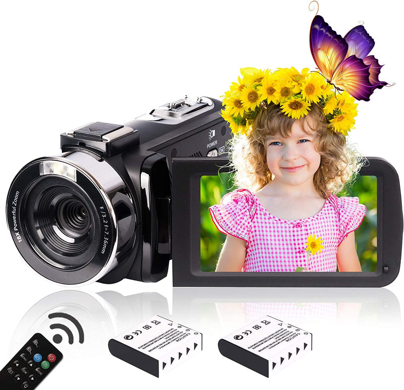 2.7K HD Digital Camcorder per Adolescenti/Studenti/Bambini,268X1520P Videocamera Beginner per Youtube Vlog