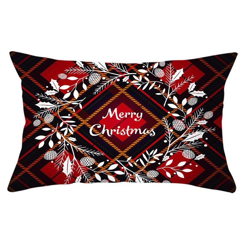 Christmas Printed Linen Backrest Pillowcase