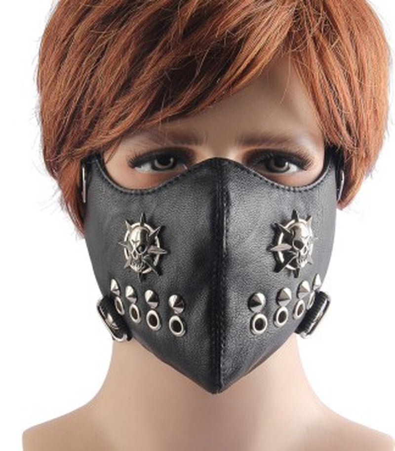 Fashion Personality Punk Trend Leather Mask Jewelry