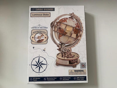 Puzzle 3D in Legno Adulti, Mappamondo Luminoso, Fai-Da-Te Kit Di Modellismo Da Costruzioni Artigianato Meccanico, Giocattoli Educativi-Ottima Idea Regalo