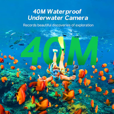 Action Cam 4K 30FPS 20MP Fotocamera Subacquea 40M Impermeabile Con Kit Di Accessori per Microfono Con Telecomando E 2 Batterie Videocamera per Casco Da Moto per Snorkeling Bicicletta E Vlog