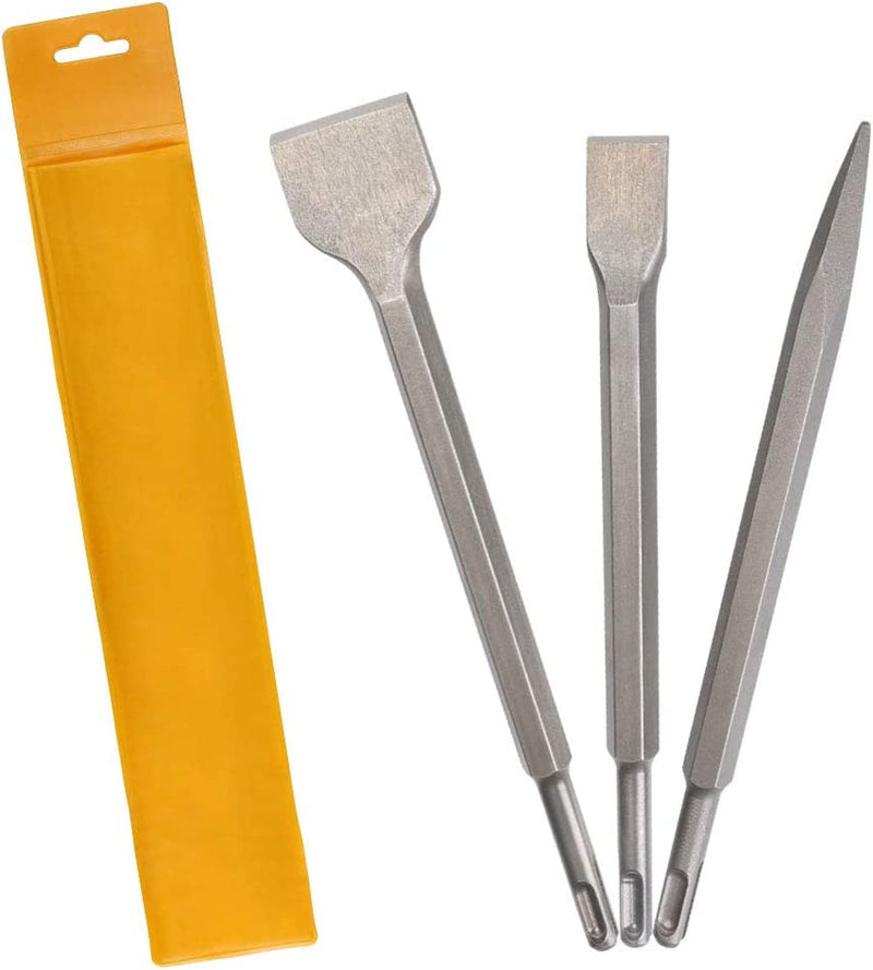 Scalpelli Sds-Plus 3Pcs, Scalpello SDS Spatola 22-25CM Scalpello SDS Piatto Scalpello a Punta Scalpelli per Alcestruzzo, Muratura, per Trapani Leggeri E Martelli a Percussione