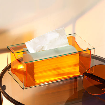 Acrylic Creative Light Luxury Tissue Box Desktop Decoration