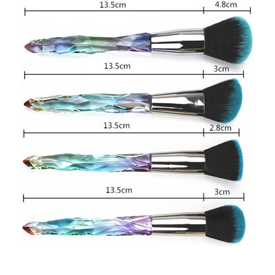 Clear Crystal Diamond Handle Makeup Brush Set