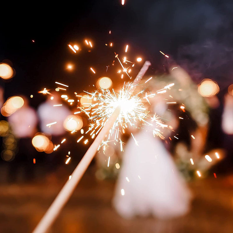 100 SCINTILLE 28Cm - FONTANINE Fontane per Feste Matrimoni, Compleanno, Capodanno Natale, Party Di Ogni Genere - Bastoncino Stelle Filanti Ideali Come Decoro Addobbo Feste Esterne